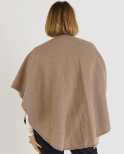 Poncho mit Schlaufe in Beige
