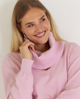 Gerippter Strickloop in Rosa