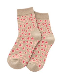 Glitzersocken mit Leodesign in Beige