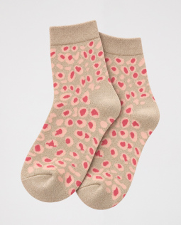 Glitzersocken mit Leodesign in Beige