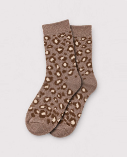 Glitzersocken mit Leodesign in Hellbraun