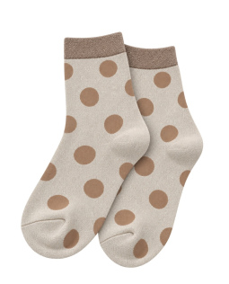Glitzersocken mit Punkten in Beige