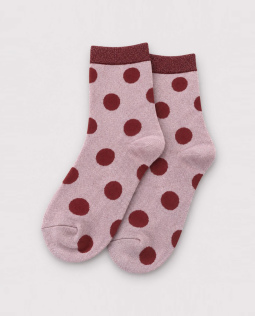 Glitzersocken mit Punkten in Rosa