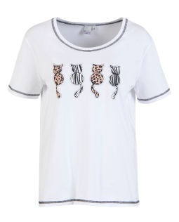 T-Shirt mit Katzenprint
