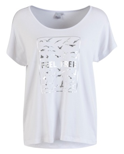 T-Shirt mit Folienprint in Weiß