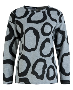 Sweatshirt mit Kreisdruck in Grau