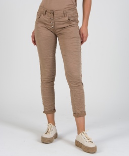 Stretchhose mit Tapeband in Camel