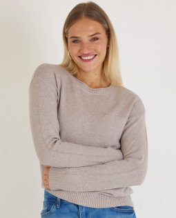 Pullover in Taupe mit feinen Pailletten