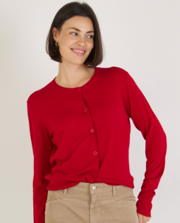 Feinstrickjacke in Rot