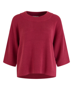 Kurzer Strickpullover in Beere