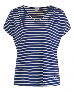 Streifenshirt in Marine mit V-Ausschnitt
