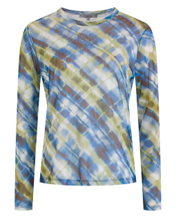 Langarm Mesh Shirt mit Druck