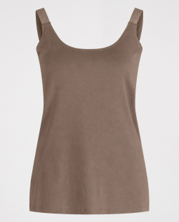 Basic-Top mit Glitzerträger in Hellbraun