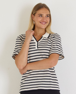 Gestreiftes Poloshirt aus Strick
