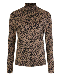 Langarm Leoshirt in Taupe