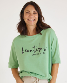 Shirt in Grün mit Frontprint