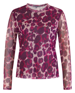 Mesh Shirt in Beere mit Leodruck