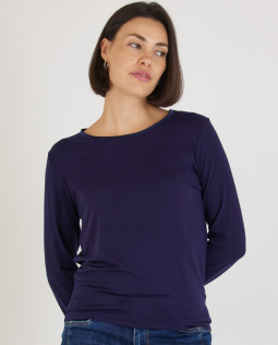 Basic-Shirt in Marine aus Modal