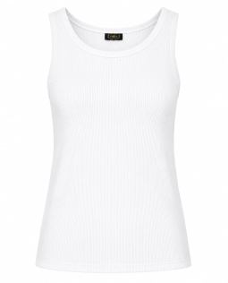 Geripptes Tanktop in Weiß