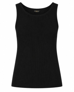 Geripptes Tanktop in Schwarz