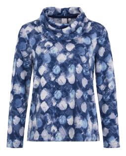 Kuschelsweat in Blau mit Schalkragen