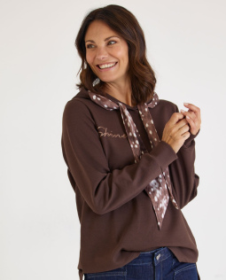 Sweatshirt mit Kapuze und dekorativem Bindeband