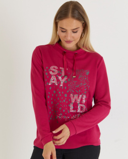 Sweatshirt in Pink mit Pailletten / Leodesign