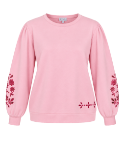 Sweatshirt in Rosa mit Ballonärmeln