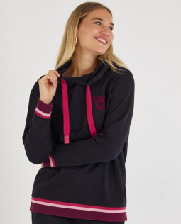 Hoodie in Schwarz aus Baumwolle