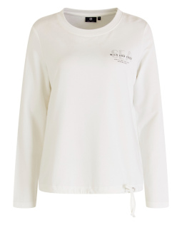 Sweatshirt in Creme mit Strassprint