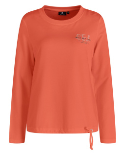 Sweatshirt in Koralle mit Strassprint