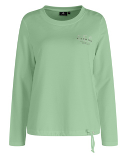 Sweatshirt in Grün mit Strassprint
