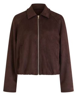 Ballonjacke in Braun in Veloursleder-Optik