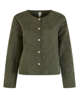 Steppjacke in Grün mit Leistentasche
