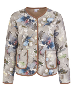 Kurze Steppjacke mit Blumendruck
