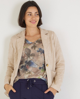 Bestickter Blazer in Beige