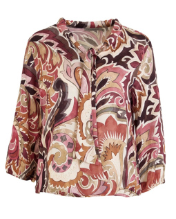 Schluppenbluse in Beere mit Paisleydruck