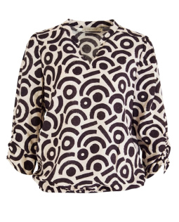 Bluse in Braun mit Print