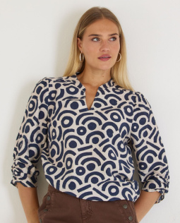 Bluse in Blau mit Print