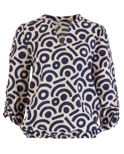 Bluse in Blau mit Print