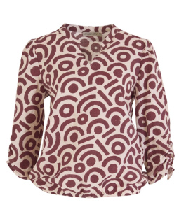 Bluse in Beere mit Print