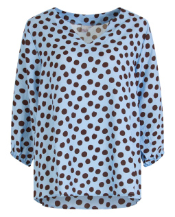 Gepunktete Bluse in Hellblau 
