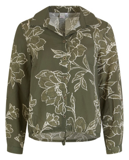 Hemdkragenbluse in Khaki