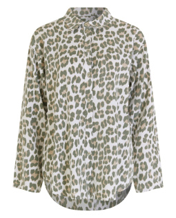 Lässige Hemdkragenbluse mit Leodruck