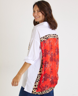 Oversized Bluse mit Druck