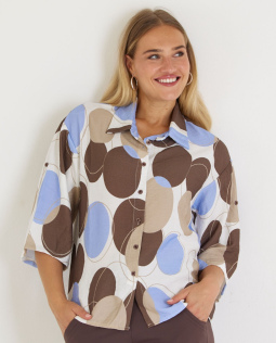 Bluse mit grafischem Kreisdruck