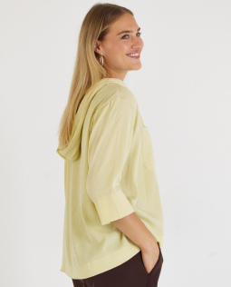 Lässige Kapuzen Bluse in Gelb
