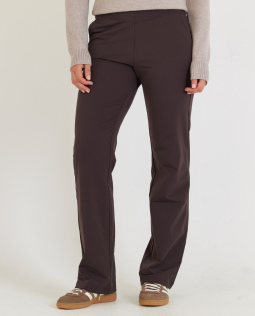 Stretch Hose mit weitem Bein in Braun