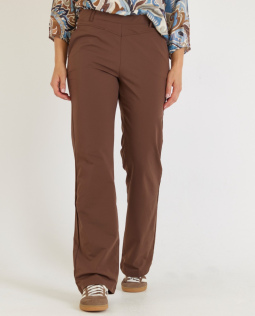 Stretch Hose mit weitem Bein in Hellbraun