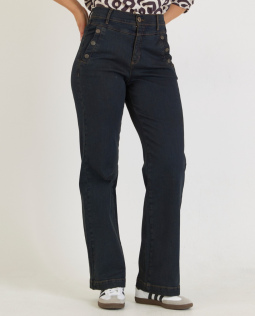 Moderne High-Waist Jeans in Dunkelblau